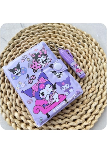 Kawaii Sanrioo Kuromi Karakterler Mini Defter Kalem Set