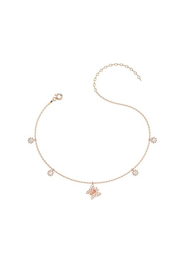 İndigo Takı Minik Kelebek Rose Gümüş Halhal Çok Renkli