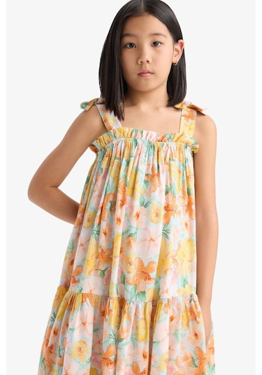 DeFacto 	Kız Çocuk Askılı Çiçek Desenli Yazlık Elbise Y6957A625SMBE403