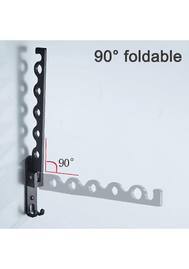 Ganzhoushop Kurutma Makinesi Rafı Katlanır Duvara Monte Elbise Askısı Çamaşır Odası Elbise Askısısiyah Çok Renkli