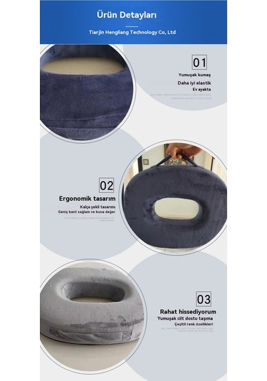 Jian Fan Yastık Taşı Yüksek Geri Tepme Bellek Pamuk İçiboş O-şekilli Sandalye Minderisi Pembe