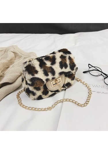 Yfashion Kış Kız Messenger Çanta Moda Pard Baskı Mini Prenses Crossbody Omuz Çantası