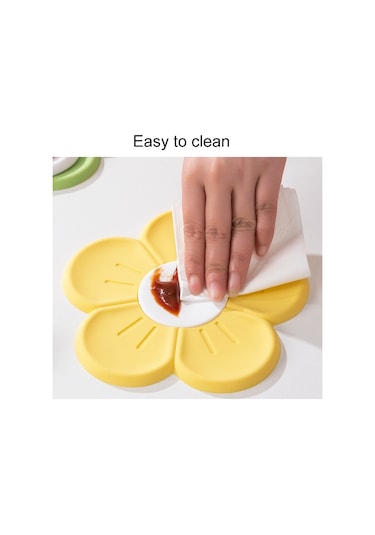 Sones 17.5cm Ev Kiraz Çiçeği Silikon Isı Yalıtım Matı Mutfak Yüksek Sıcaklığa Dayanıklı Pişirme Matı Kırmızı