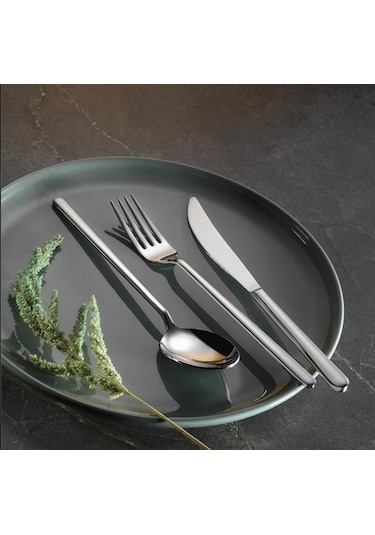 Arsel Lotus 84 Parça Kutulu Çatal Bıçak Takımı Gümüş