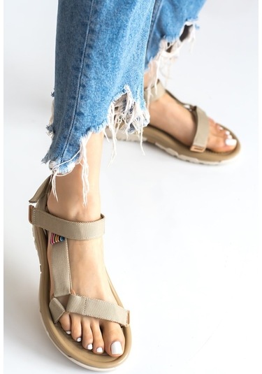 Imershoes Erkek Günlük Step Sandalet Düz Taban Cırtlı Spor Yazlık - 497212327 Siyah