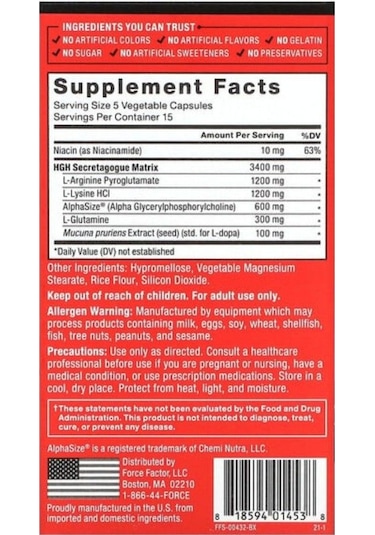 Force Factor, Prime Hgh Secretion Activator, 75 Capsules