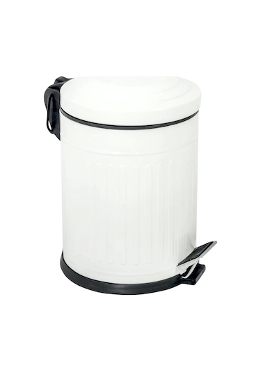 Retro Beyaz 5 Litre Çöp Kovası Beyaz