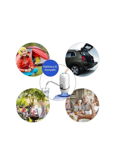 Yeni Nesil Dokunmatik Damacana Su Pompası Şarjlı 1200 Mah Diğer