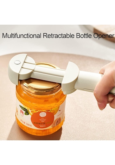 Siyah Çok Fonksiyonlu Geri Çekilebilir Açıcı Aracı Yeni Kavanoz Şişe Açacağı Ayarlanabilir Konserve Açacağı Siyah