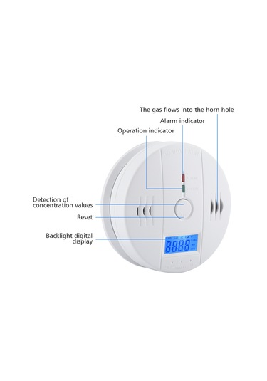 Geeroyoo Karbonmonoksit Dedektörü Kalibrasyonlu - Lcd Ekranlı, Yüksek Hassasiyeti, 85db Alarm, Test/düzeltme Düğmesi, Pil Yok