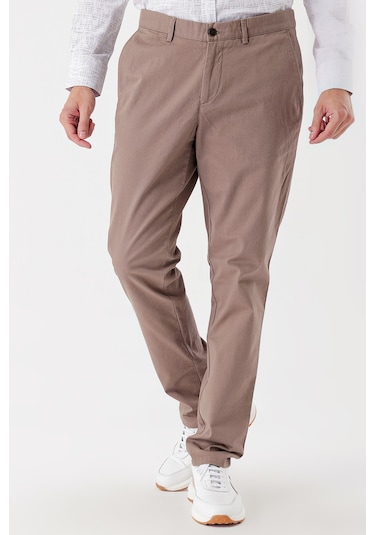 Koyu Bej Pamuklu Likralı Yan Cepli Comfort Fit Rahat Kesim Casual Pantolon 1003235154-koyu Bej Koyu Bej
