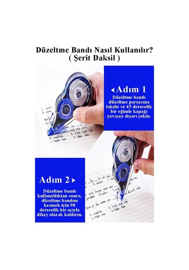 Şerit Daksil 5mmx8 Metre 4 Adet Şerit Düzeltici Fixpoint Şerit Silici Yazı Silici Büro Ofis Okul