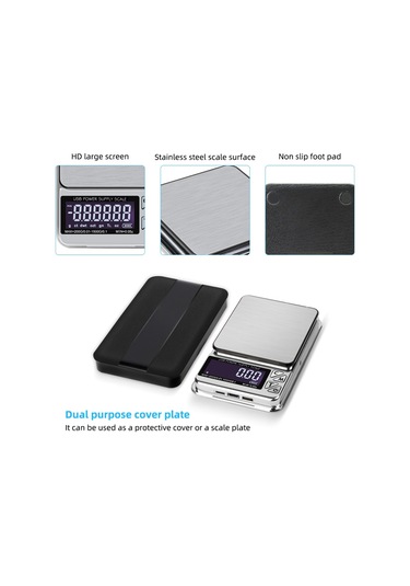 Yüksek Hassasiyetli Terazi, 1000gx0.01g Dijital Lcd Paslanmaz Usb Şarj Gümüş