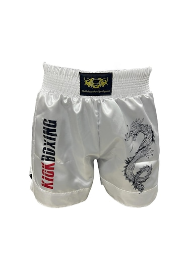 Dijital Baskılı Kick Boks Şortu - Antrenman Ve Müsabaka Şortu Beyaz