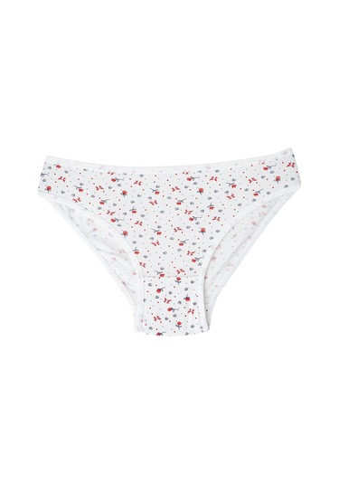 Karışık Renkli 5'li Paket Kadın Desenli Külot Pamuklu Likralı Esnek Kumaş Desenli