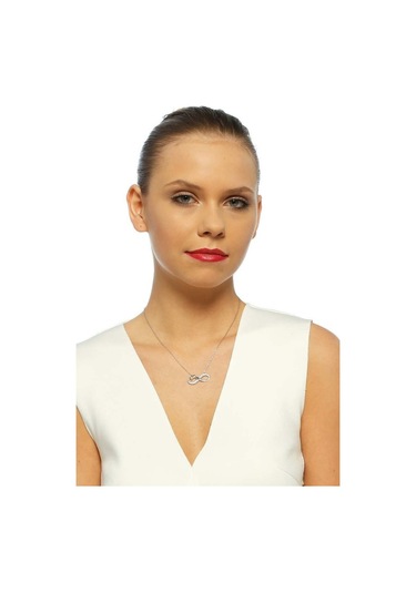 Gümüş Kalpli Sonsuzluk Kolye Sonsuz Aşk Kolyesi Wsn97