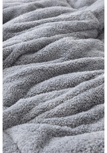 Çift Kişilik Wellsoft Yorgan-çarşaflı 2 Yastık Kılıflı Uyku Seti Gri