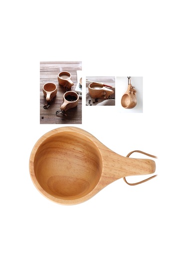 Maiyame Doğal Ahşap Taşınabilir Kahve Kupası - Çevre Dostu Ve Dayanıklı Mutfak Eşyası Diğer