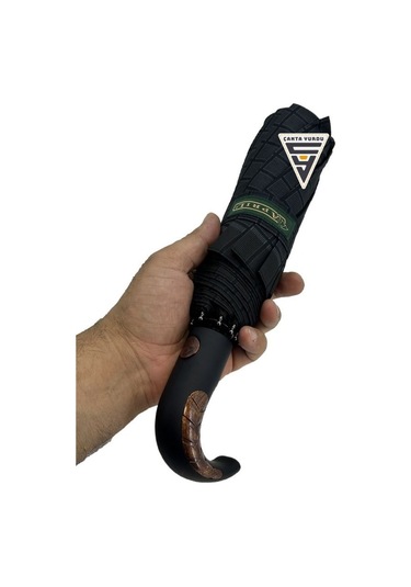 April A-226g A4 Baston Sap 10 Telli Tam Otomatik Şemsiye Siyah