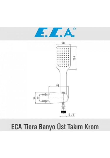 Eca Ankastre Gömme Banyo Bataryası + Duş Seti