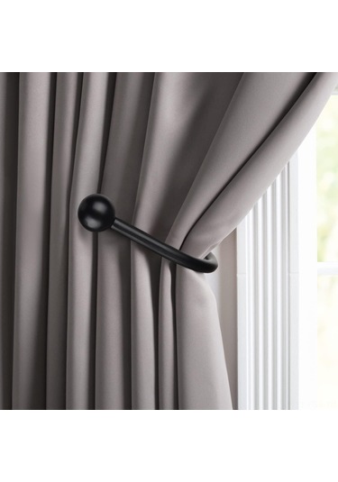 Hfambition Mat Siyah Alüminyum Pencere Perde Braketleri 4'lü Set - Dayanıklı, Yük Taşıma, Kaydırıcı Korumalı Ev Dekorasyon Aksesuarı