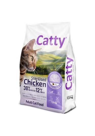Catty Tavuklu Kısırlaştırılmış Yetişkin Kedi Maması 1,5 Kg