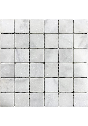 Carrara 5x5 Cm Eskitme Mermer Mozaik Duvar Zemin Mutfak Banyo Kaplama 0,47m2 30,5cm X 30,5 Cm