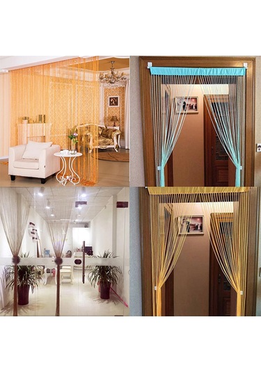 Saçaklı Perde 100x200 Cm 1 Çift Şampanya Diğer