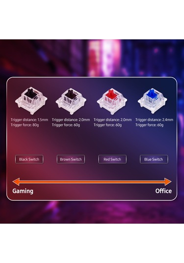 Springsun Outmu Mekanik Klavye Anahtarı - 30 Adet Kırmızı Switch Değiştirilebilir