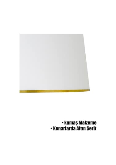 Beyaz Gold Şeritli Lambader Şapkası Beyaz