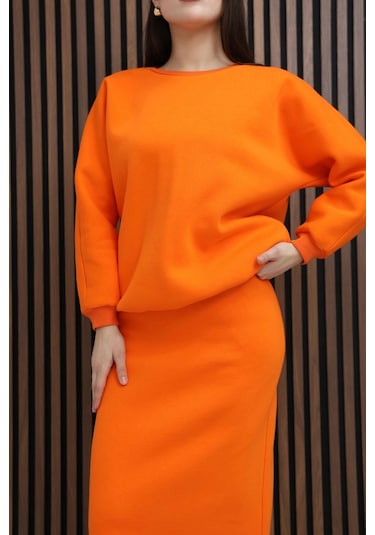 Lodmela Basic Comfort Şardonlu Etekli Takım 6073-oranj Oranj
