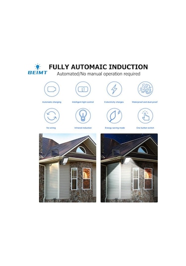 56led/72/108/117cob Güneş Enerjili Bölünmüş Duvar Lambası 3 Modlu Açık Hava Su Ge Sensörü Bahçe Acil Bahçe Aydınlatmaları 56851493
