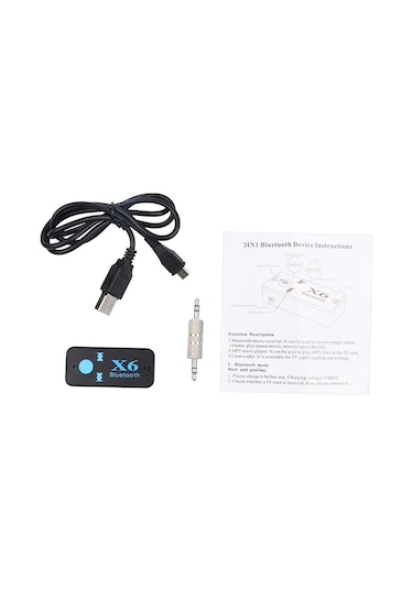 X6 Bluetooth Müzik Alıcısı 3.5 MM Aux Adaptör Araç Kiti
