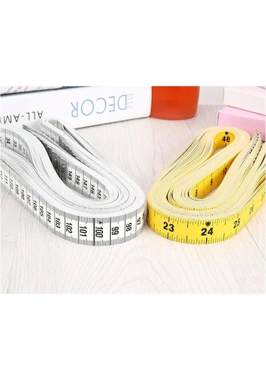 2 Adet Sarı Ve Beyaz Renk Terzi Mezurası 1.50 M Cm-inch