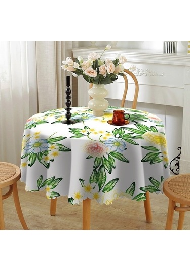 Yuvarlak Yuvarlak Yeni Xıxun Ve Su Örtüsü Noel Masa Geçirmez Elli Dayanıklı Aşınmaya Li Beyaz - 0.80 X 100 Beyaz