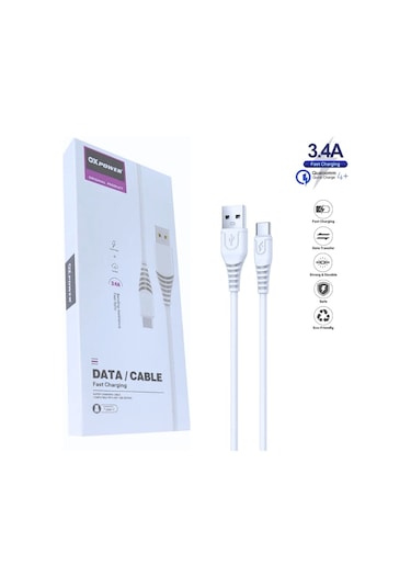 LG Q7+ Uyumlu 3 Metre 3.4 Amper Ultra Hızlı Type-C Şarj Kablosu - İthalatçı Garantili