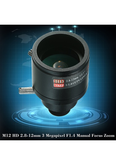 Ximistore9 2.8-12mm Manuel Zoom Cctv Lens - Geniş Açılı 93 Görüş, M12 Montaj, 3mp Uyumlu