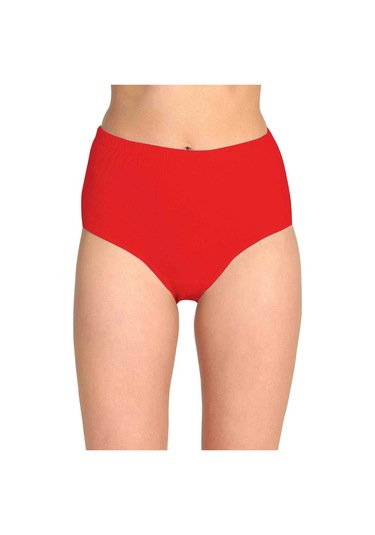 Biçomi 6 Adet Tutku Kadın Yüksek Bel Bato Kalın Lastik Külot Kırmızı Çok Renkli
