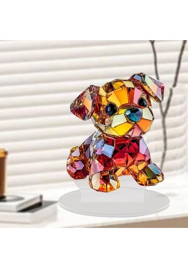Opulentliving 2d Akrilik Köpek Süsü Suntek Tema Partisi Masa Orta Parçası 16,9x21 Cm 16,9 Cm X 21 Cm