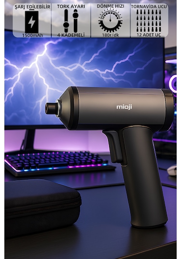 Mioji Mio CS16 12 Parça 1500Mah Şarjlı Vidalama Tornavida Seti