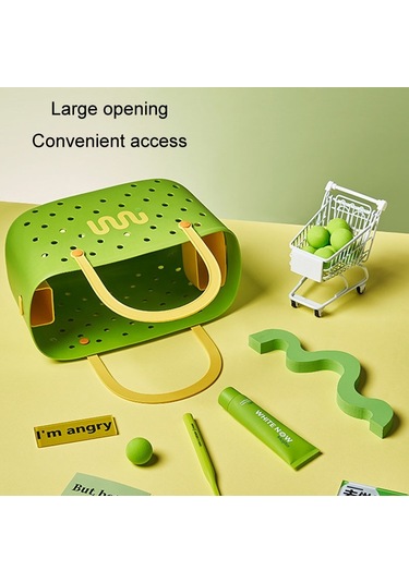 Sones Dopamin Taşınabilir Banyo Depolama Sepeti Ev Tipi Boşaltılabilir Sebze Sepeti, Renk: Yeşil Diğer