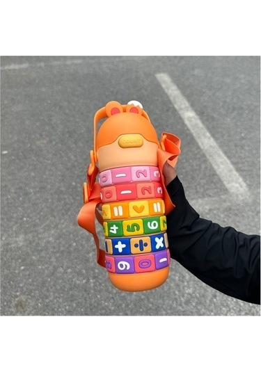 Büyük Göbek Fincan Paslanmaz Çelik Gıda Sınıfı Termos Bardak Seti Su Bardağı 1juloı Beyaz - Turuncu