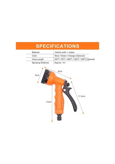 Besthome1 Genişleyici Bahçe Hortumu - 7 Fonksiyonlu Püskürtme Başlığı, 125ft/38m Yüksek Basınçlı Esnek Hortum