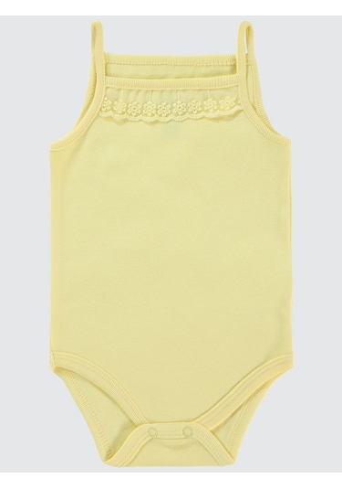 Civil Baby Kız Bebek Çıtçıtlı Badi 3-9 Ay Sarı