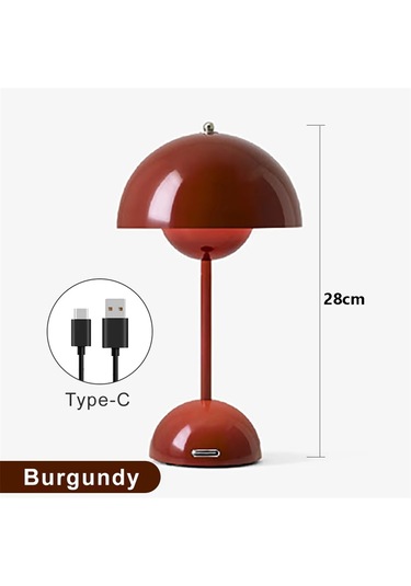 Mantar Çiçek Tomurcuğu Şarj Edilebilir Led Masa Lambası Masa Gece C Sarı