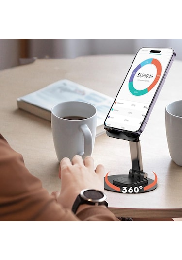 Jmary Mk-59 Yüseklik Ayarlı Katlanabilir 360 Derece Dönebilen Telefon Ve Tablet Standı Siyah