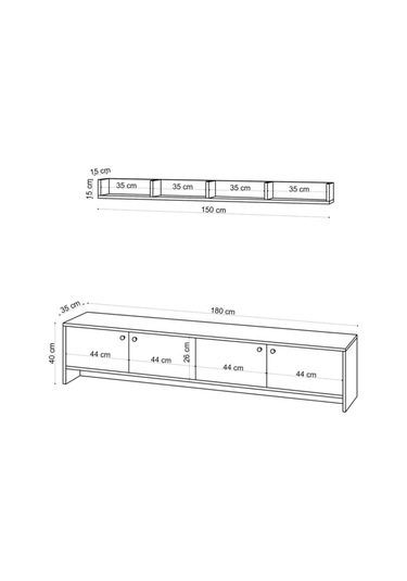 Decormet Tessa Tv Ünitesi Safir Meşe -dec-20039 Çok Renkli
