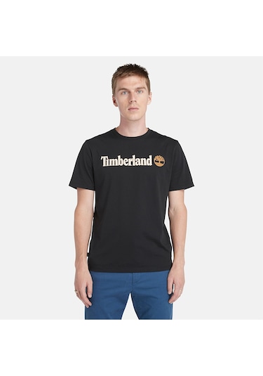 Timberland Kennebec River Linear Logo Short Sleeve Erkek T-shirt-32273 Siyah