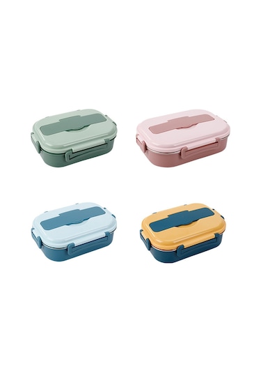 Moveevo 304 Çelik 4 Bölmeli Öğrenci Çalışan Bento Kutusu, Mikrodalga Uygun, Isı Saklama, Çorba Kabı, Büyük Boy, Matcha Yeşili Yeşil