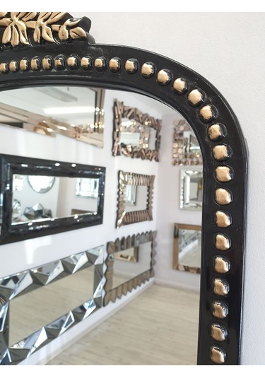 Ayna Denizi Lady Black Gold Model Siyah Altın Renk Dekoratif Ayna Altın - Siyah